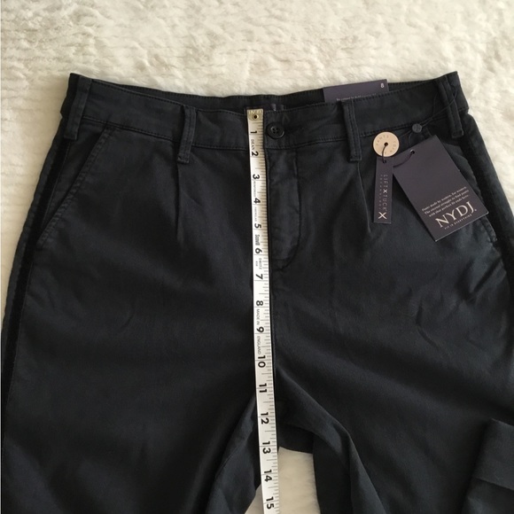 NYDJ black women petite cotton pants size 8 NWT $119 Lift Tuck - Picture 7 of 12